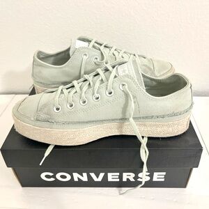 Mint Green Platform Converse, Size 9.5